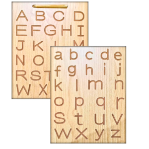 Wooden Alphabet Tracing Board for Kids – Reversible, Educational, Non-Toxic (Abc Upper & Lower Case)