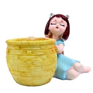 Cute Girl Sitting with Bucket