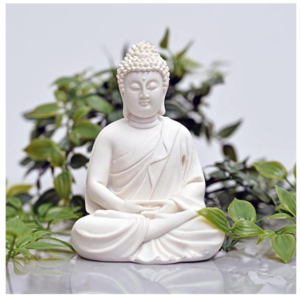 White Buddha Meditating Statue