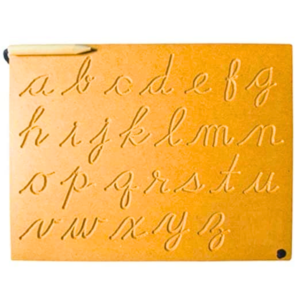 Wooden Tracing Board for Small Cursive English Letter with Dummy Pencil – Educational Writing Toy for Kids (Made in India)