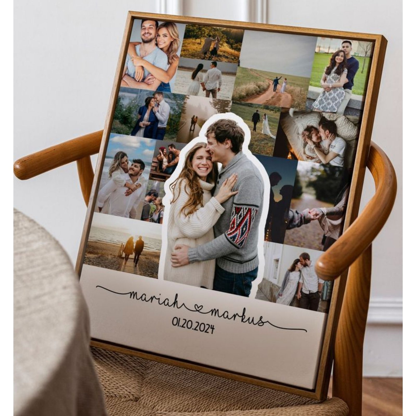 Personalised Couple Photo Frame with Date