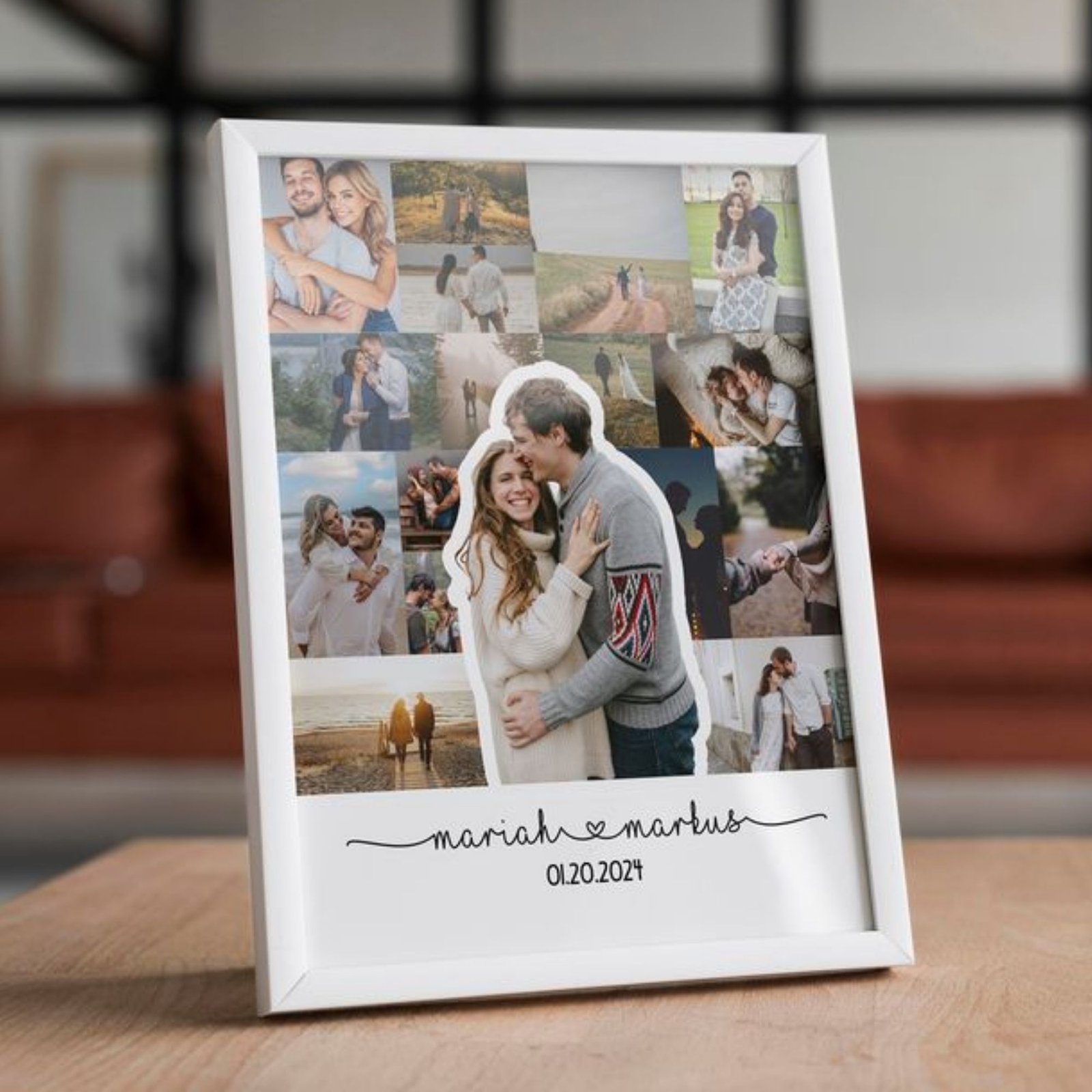 Personalised Couple Photo Frame with Date