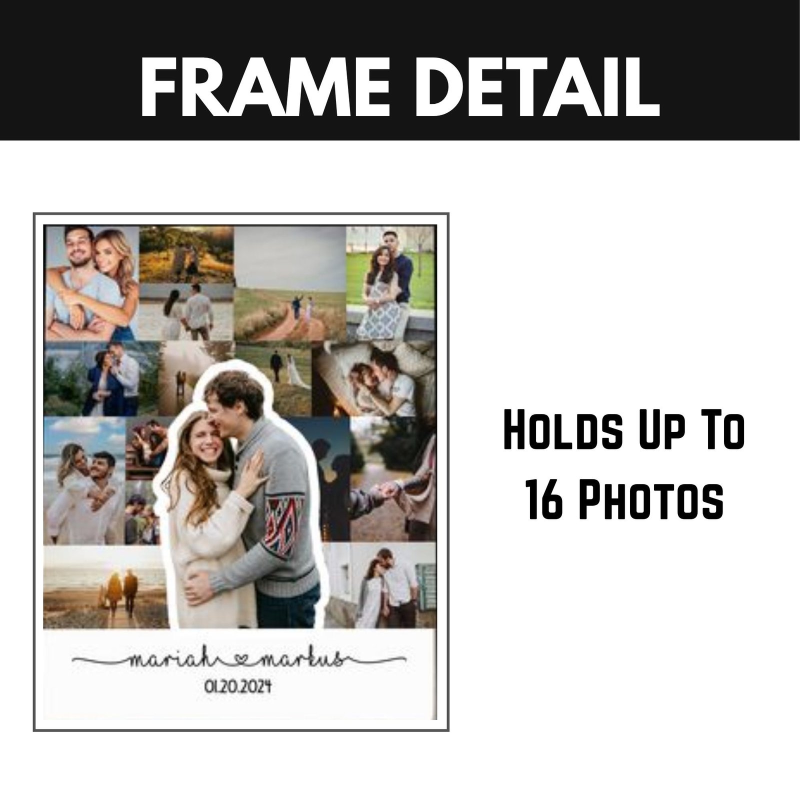 Personalised Couple Photo Frame with Date