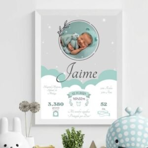 Personalised Baby Photo Frame with Birth Details