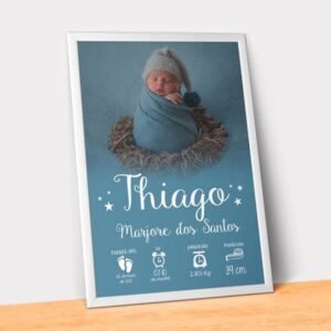 Personalised Cute Baby Photo Frame with Birth Details