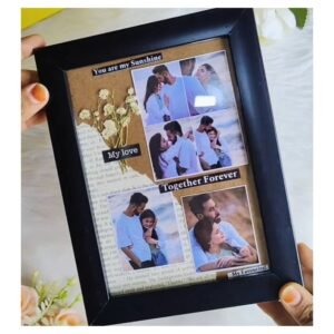 Personalized “You Are My Sunshine” Photo Frame – Custom Couple Collage Frame with Dried Flowers | Romantic Gift for Him & Her | Together Forever Keepsake