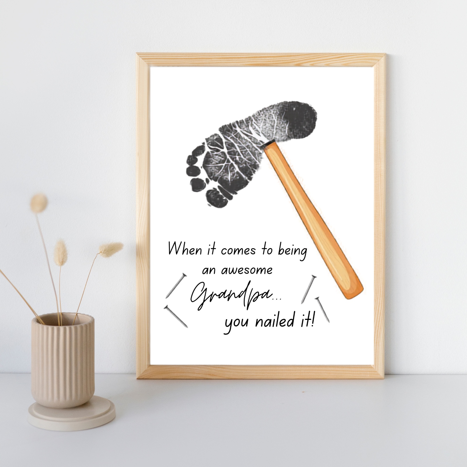 Personalized Hammer Footprint Art
