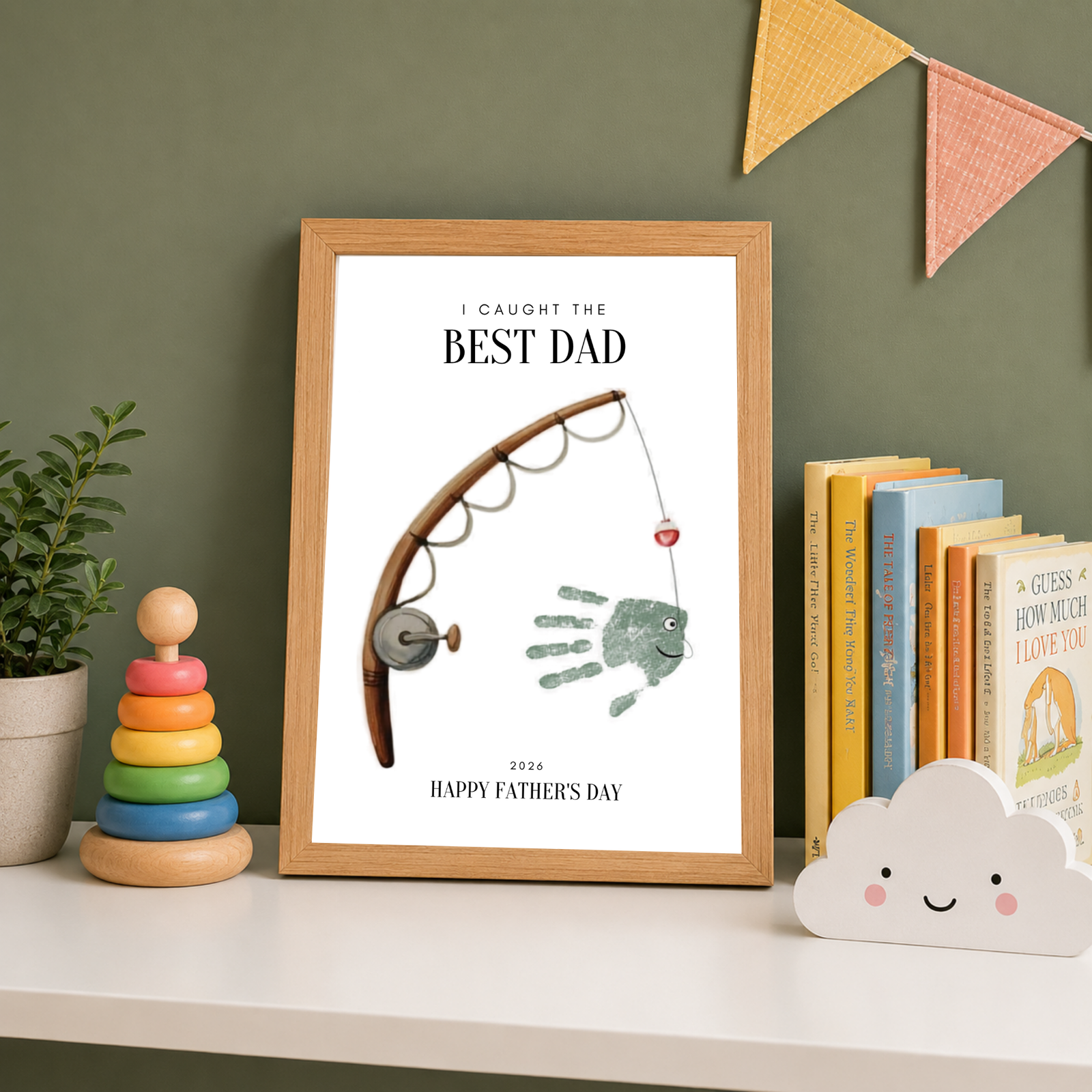 Personalized Best Dad Gift Fish Handprint Art