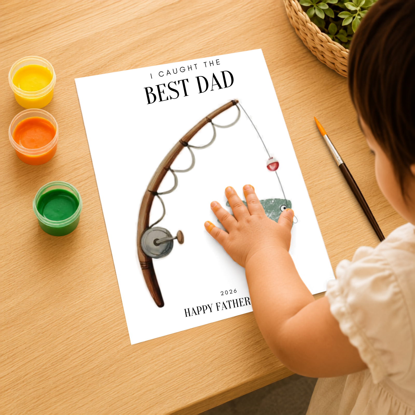 Personalized Best Dad Gift Fish Handprint Art