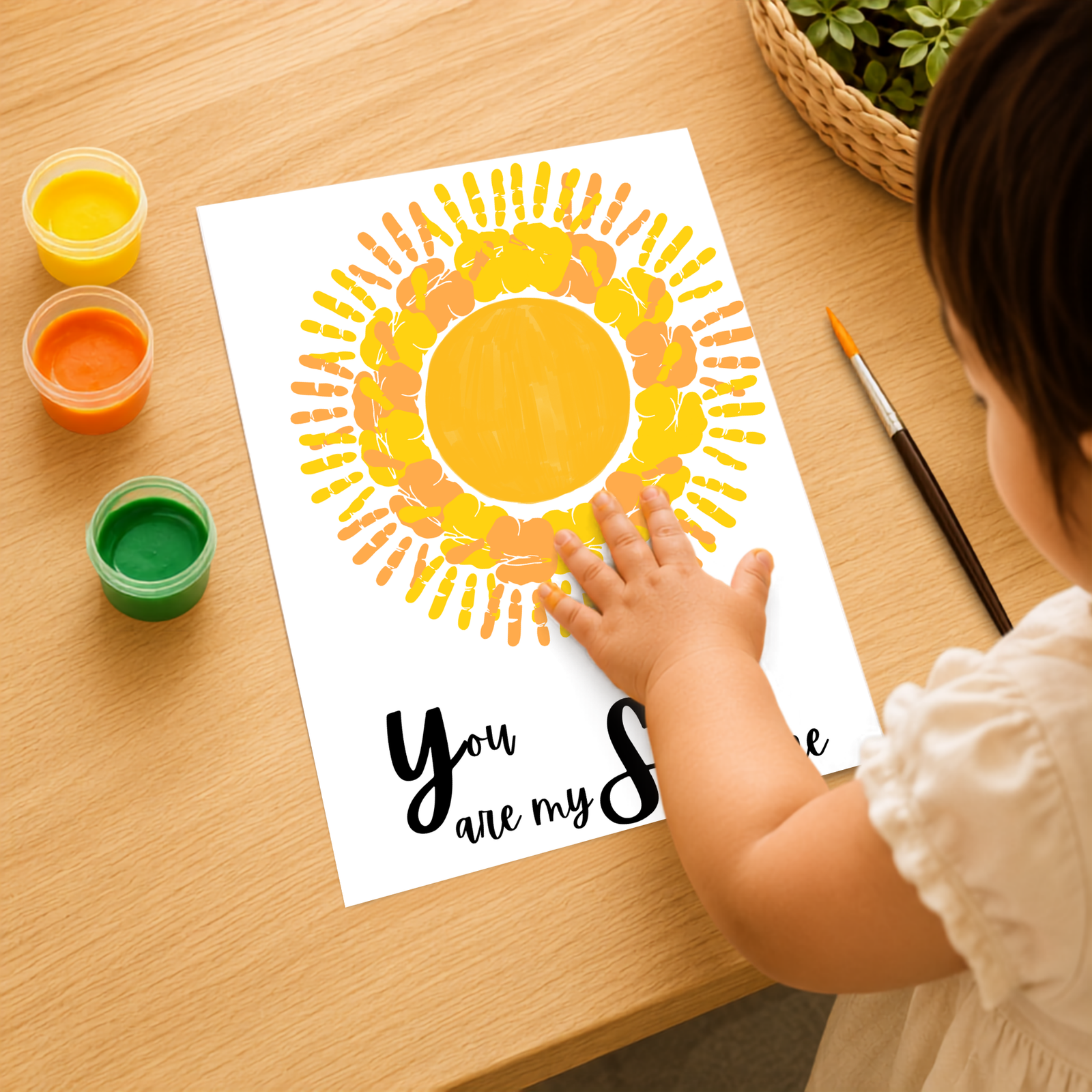 Personalized Baby Sunshine Handprint Art