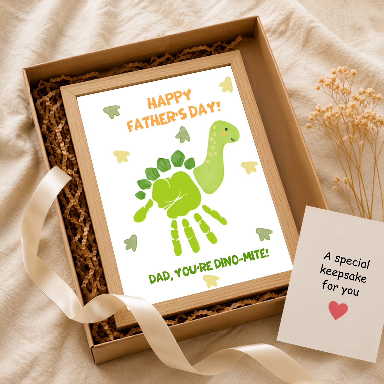 Personalized Father's Day Dino Handprint Art