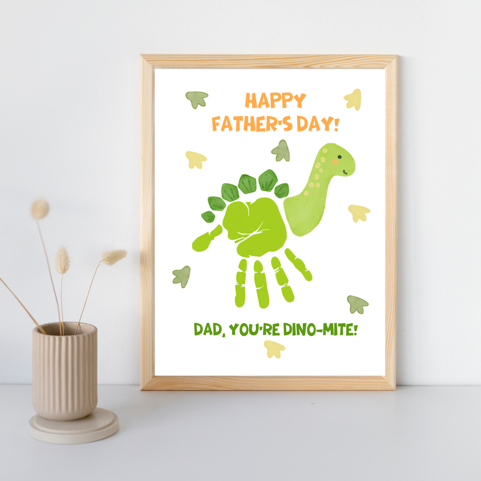 Personalized Father's Day Dino Handprint Art