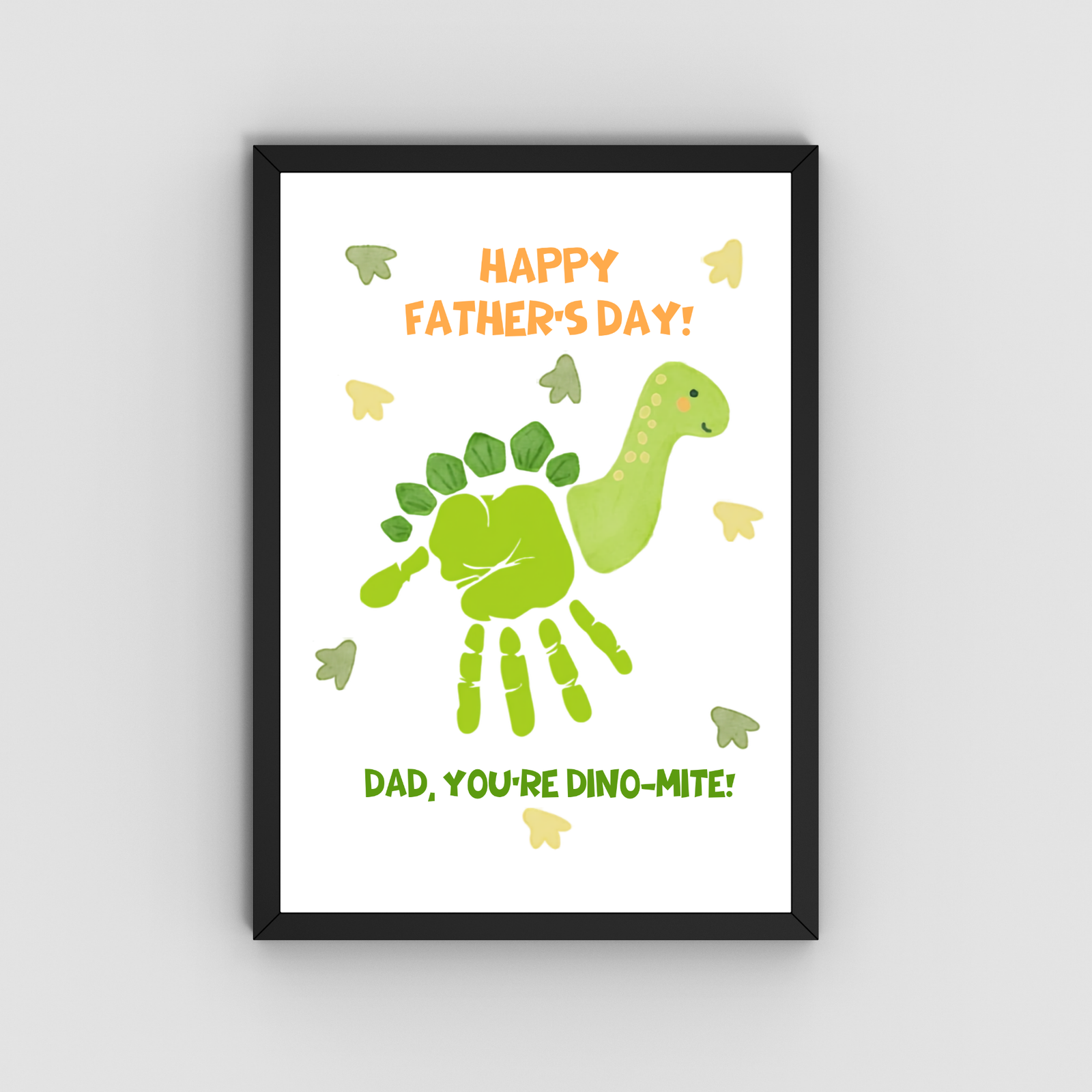 Personalized Father's Day Dino Handprint Art