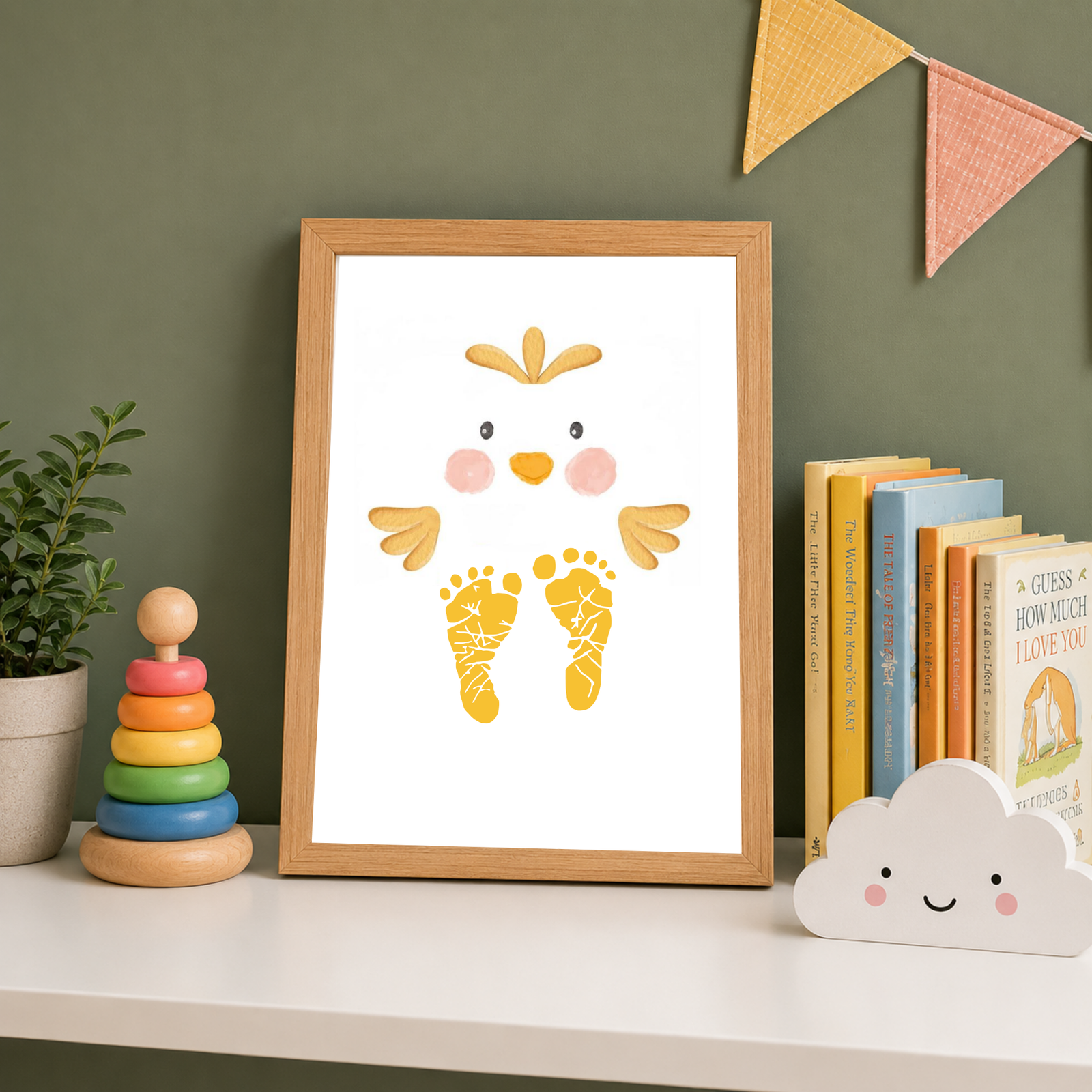 Personalized Cute Chick Footprint Art