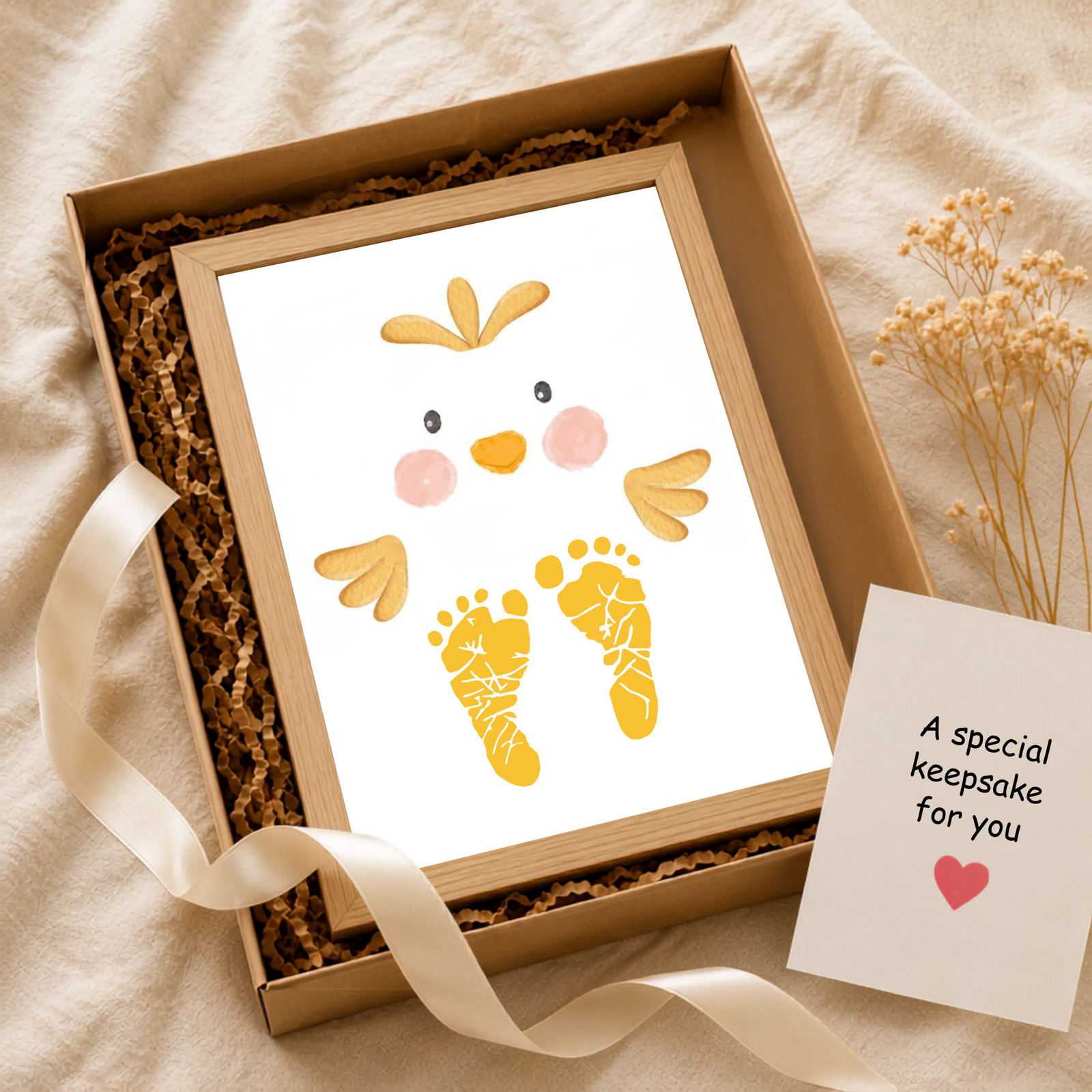 Personalized Cute Chick Footprint Art