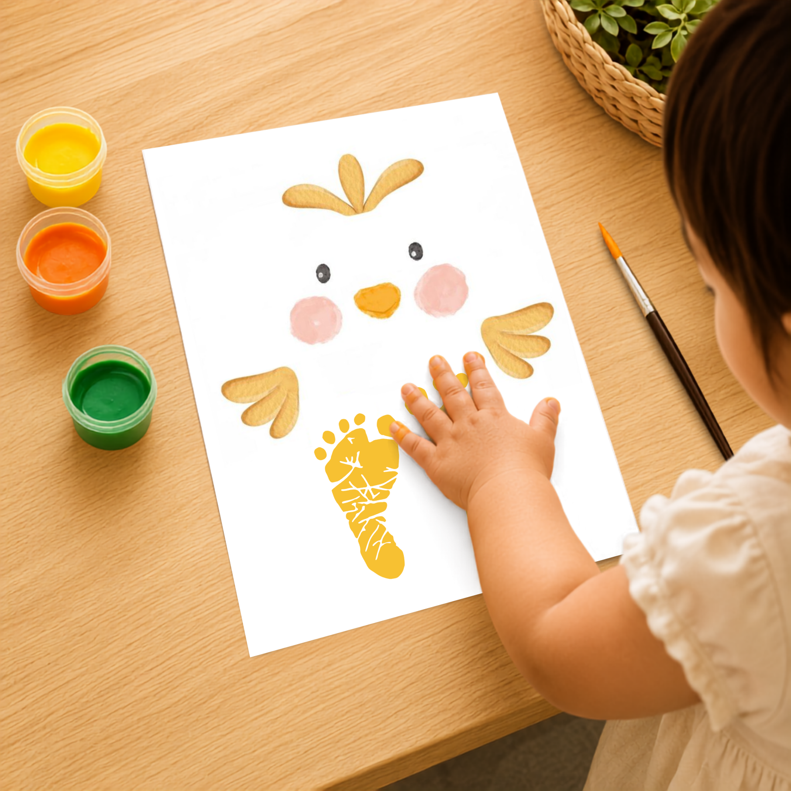 Personalized Cute Chick Footprint Art