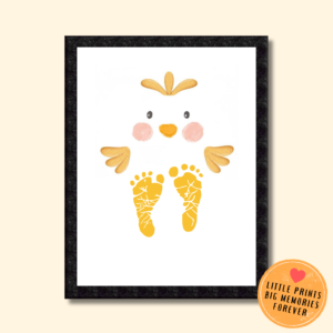 Personalized Cute Chick Footprint Art