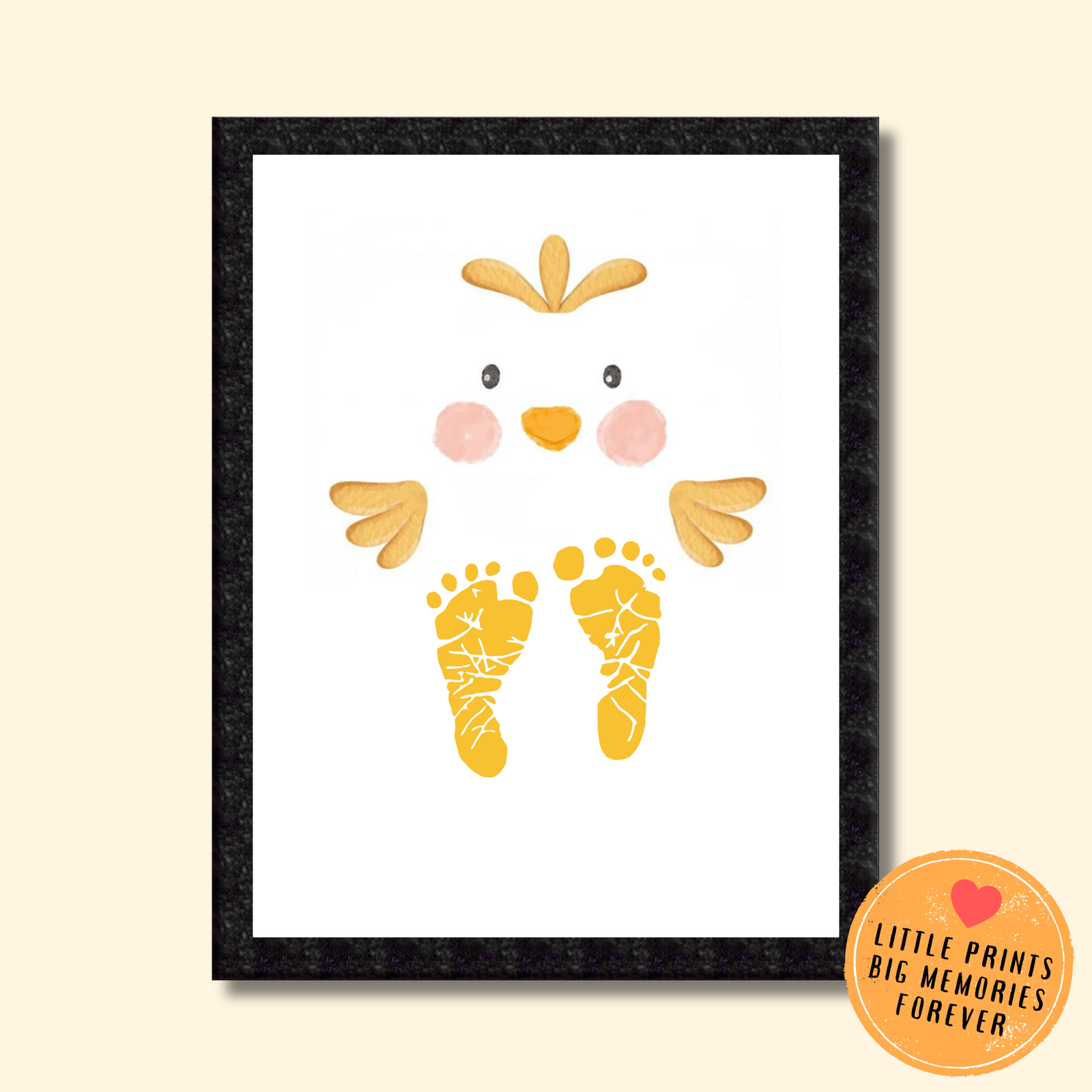 Personalized Cute Chick Footprint Art