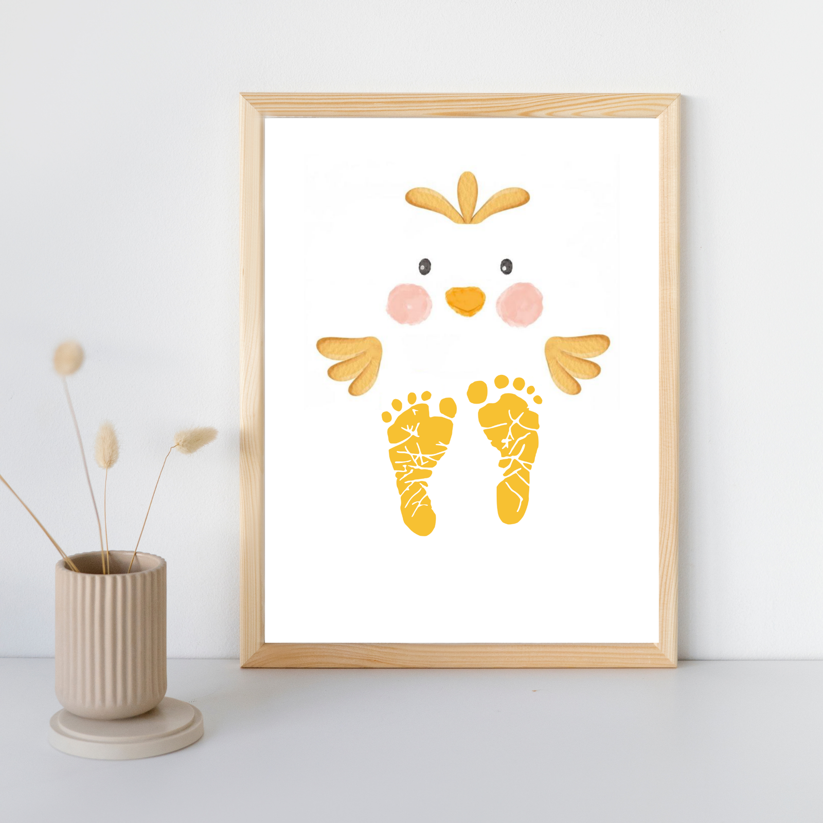 Personalized Cute Chick Footprint Art