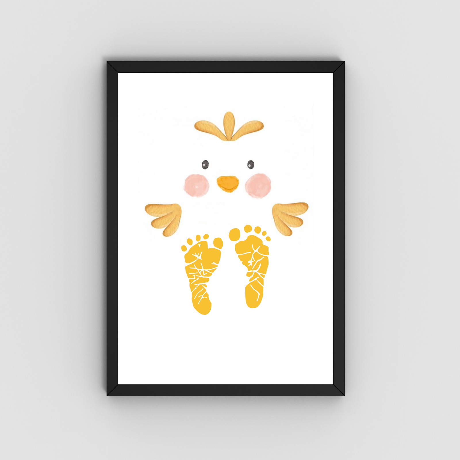 Personalized Cute Chick Footprint Art