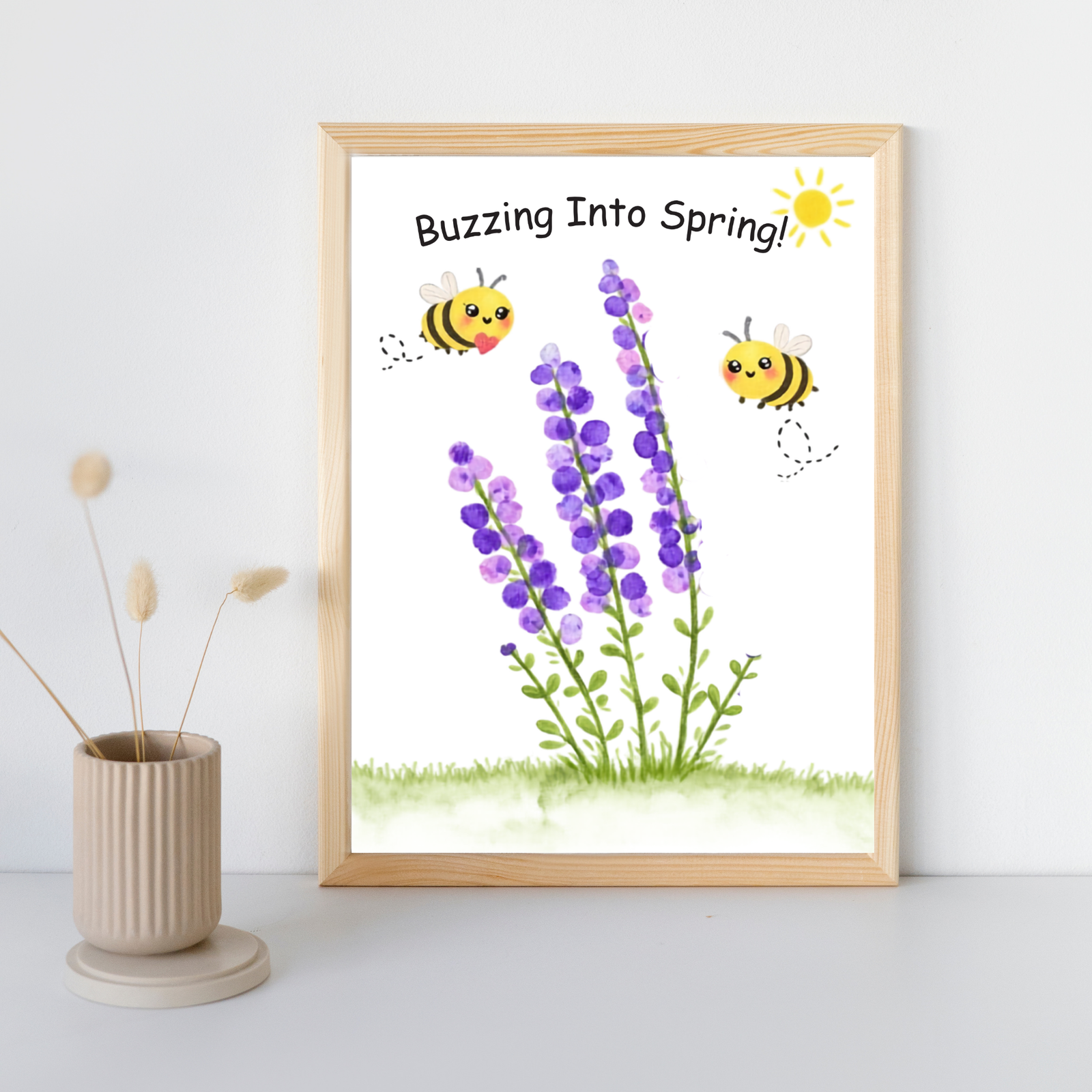 Personalized Buzzing into Spring Thumbprint Art
