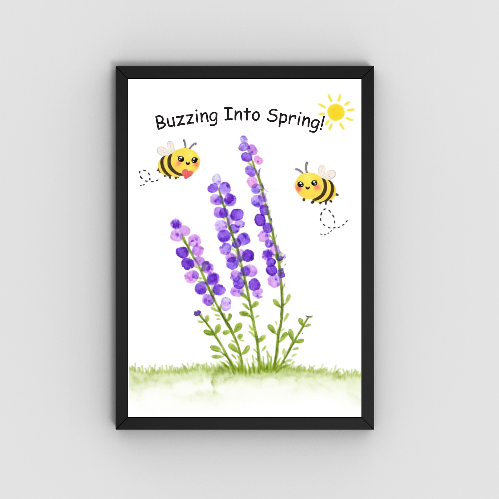 Personalized Buzzing into Spring Thumbprint Art
