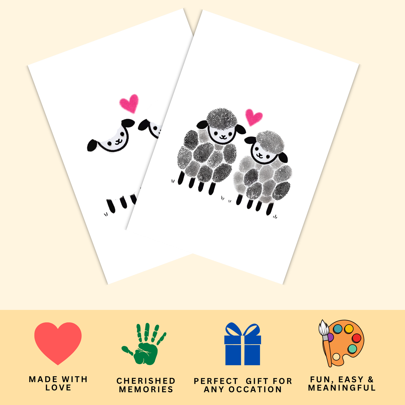 Personalized Sheep In Love Thumbprint Art