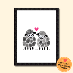 Personalized Sheep In Love Thumbprint Art