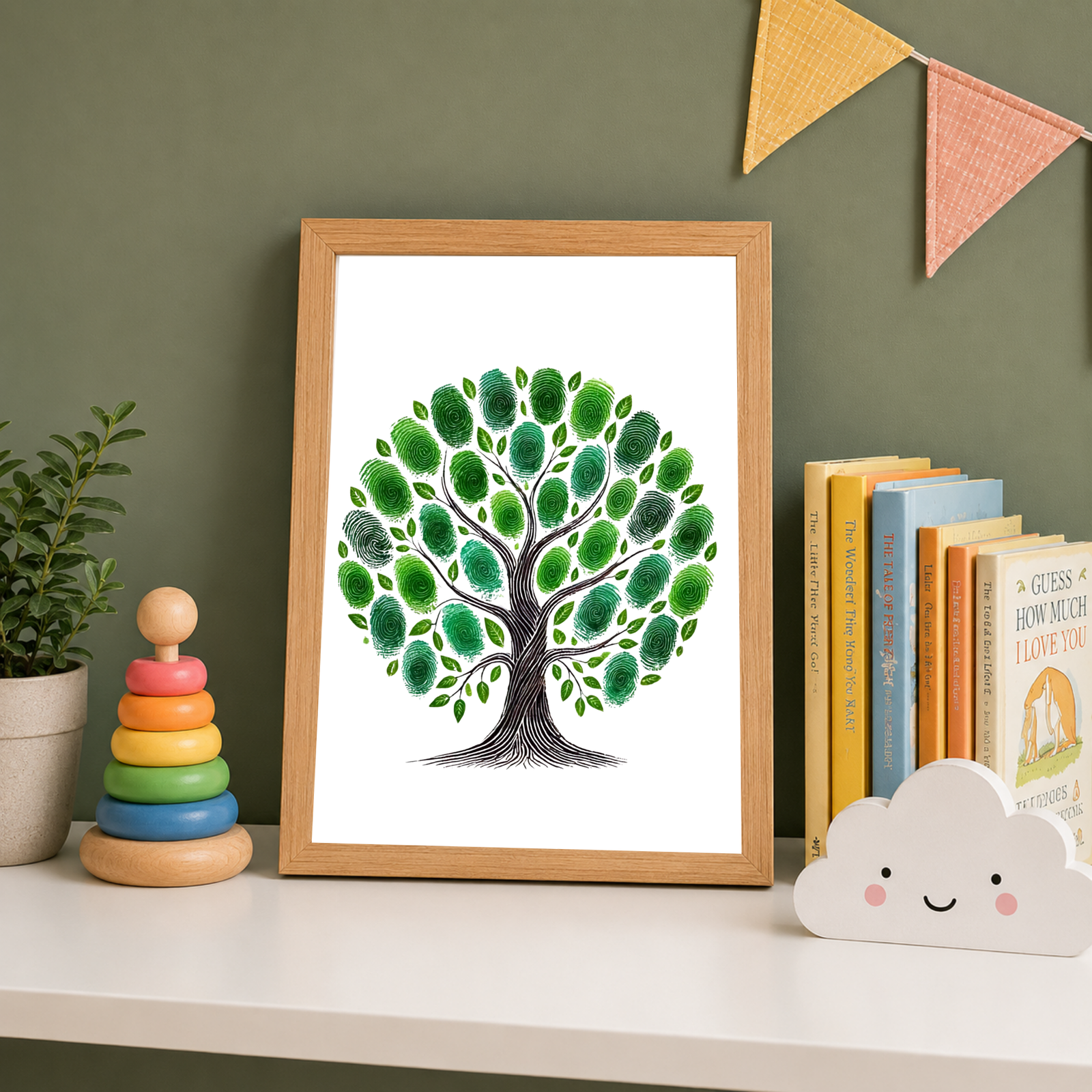 Personalized Big Tree Thumbprint Art
