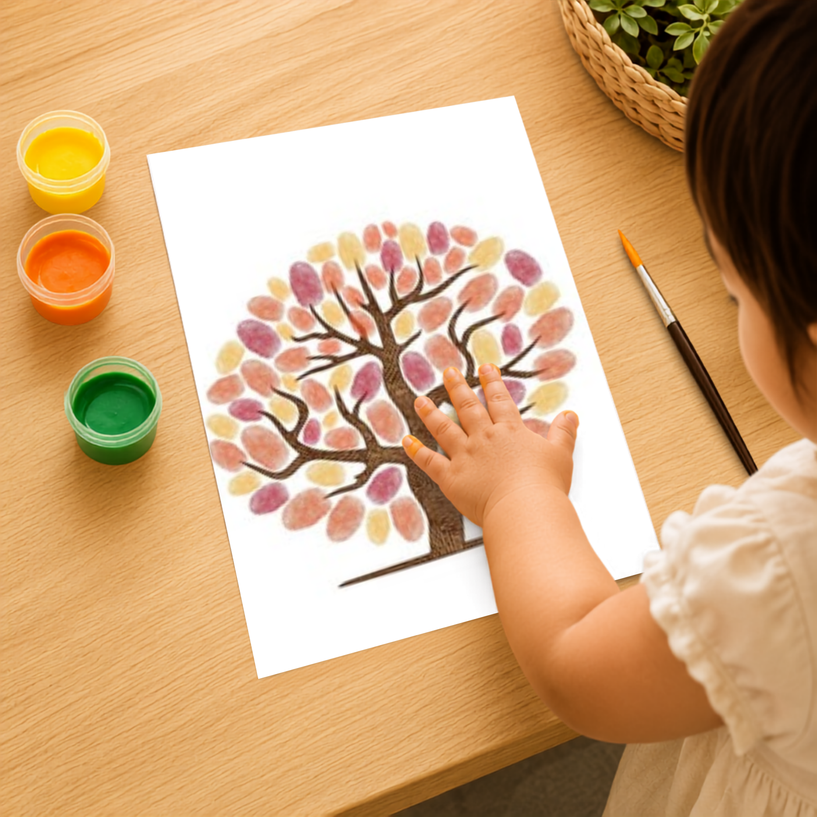 Personalized Spring Tree Thumbprint Art
