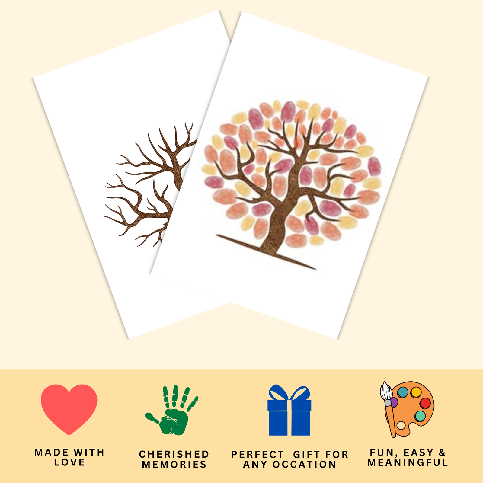 Personalized Spring Tree Thumbprint Art