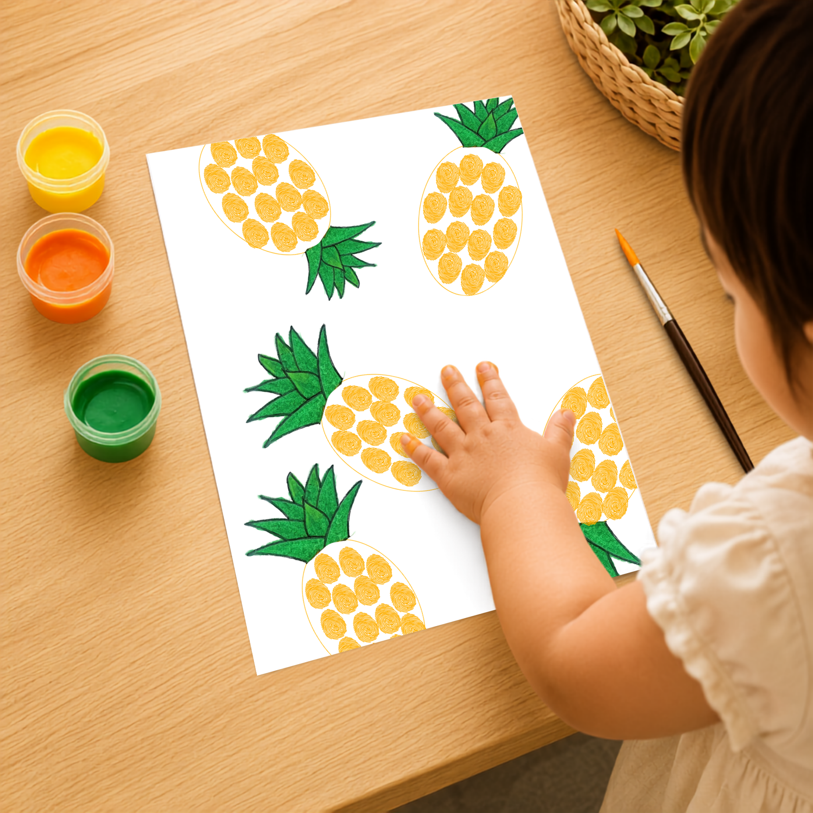 Personalized Pineapple Thumbprint Art