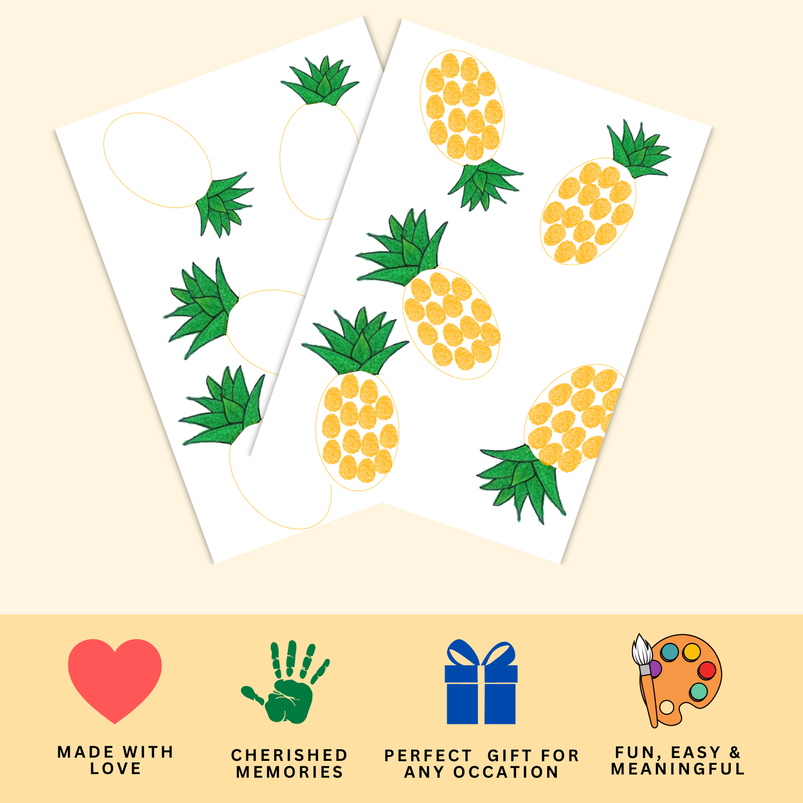 Personalized Pineapple Thumbprint Art