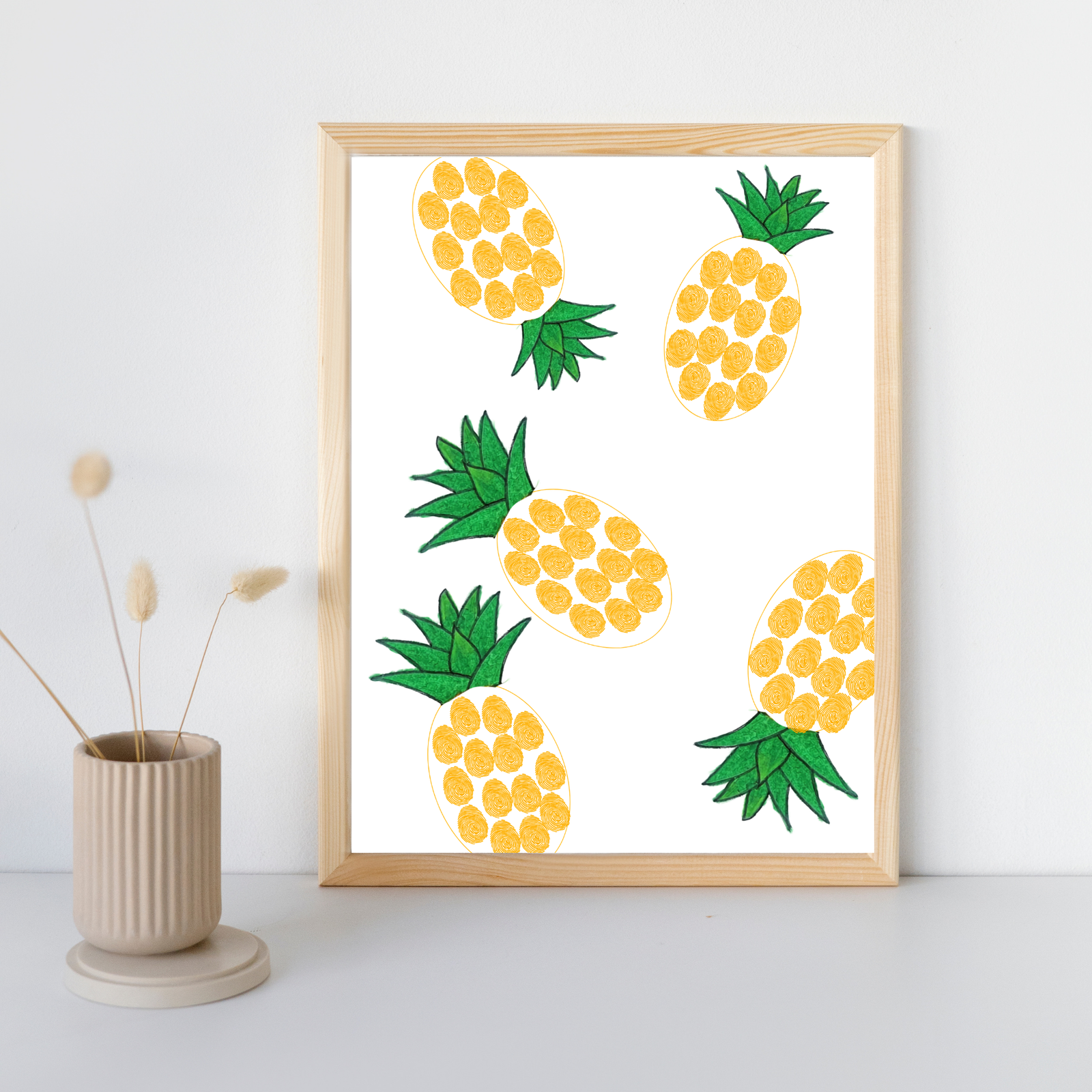 Personalized Pineapple Thumbprint Art