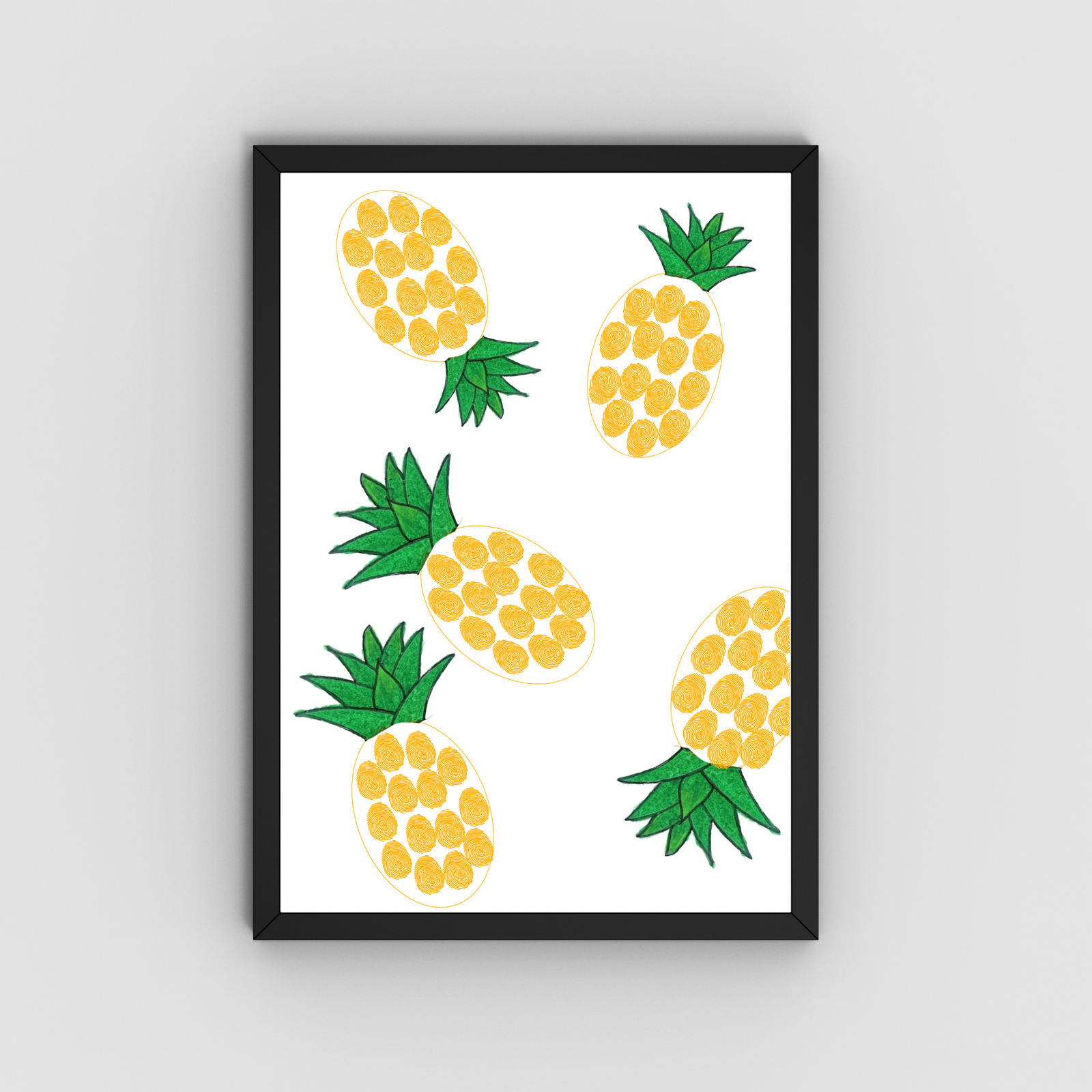 Personalized Pineapple Thumbprint Art