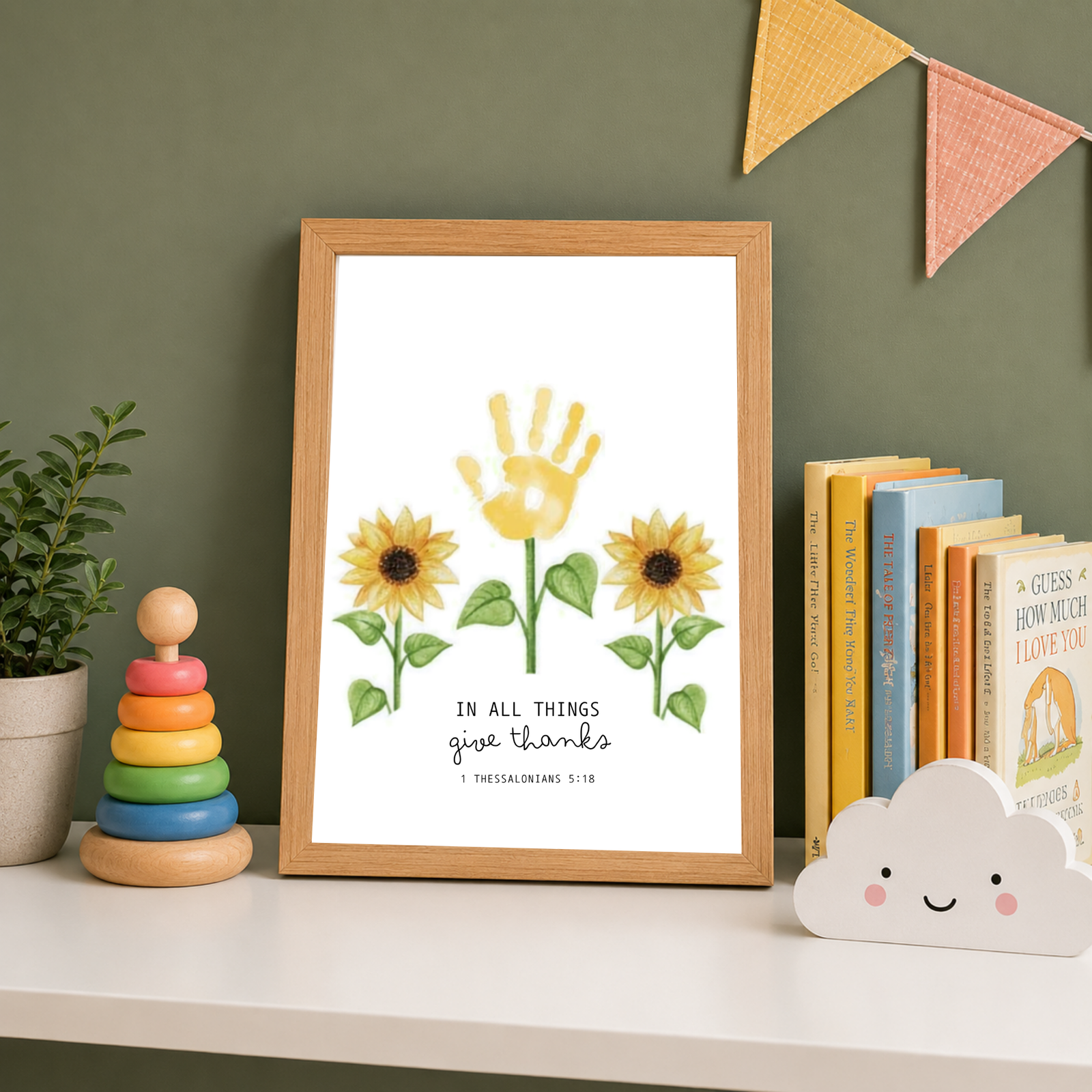 Personalized Sunflower Handprint Art