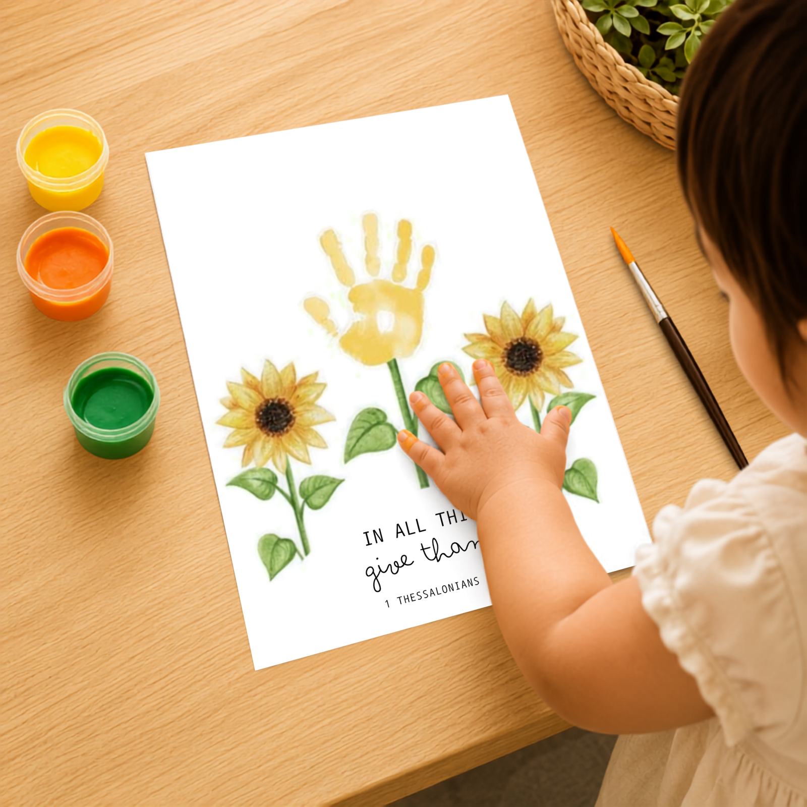 Personalized Sunflower Handprint Art