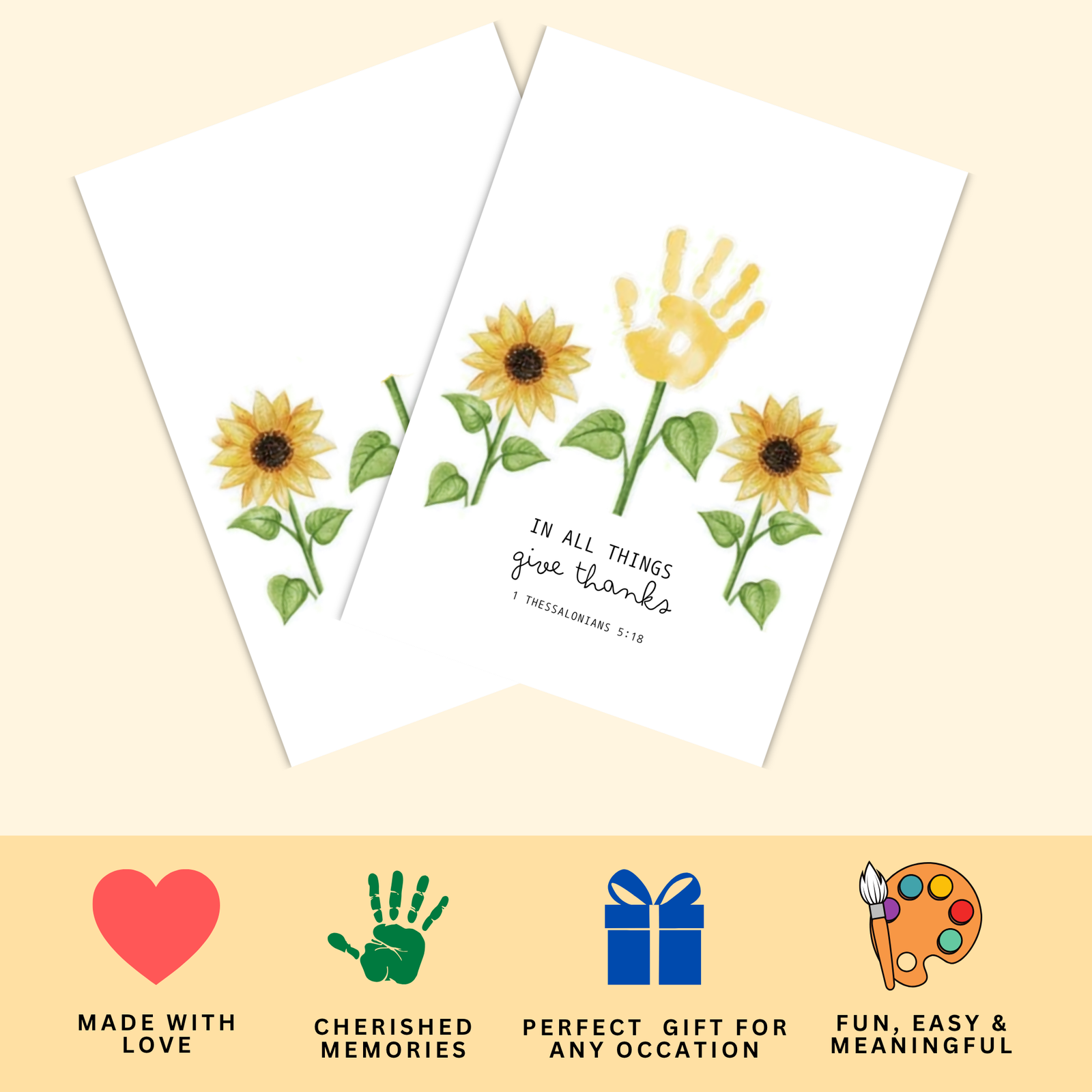 Personalized Sunflower Handprint Art