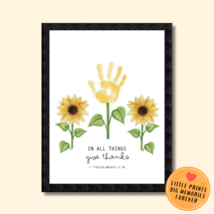 Personalized Sunflower Handprint Art
