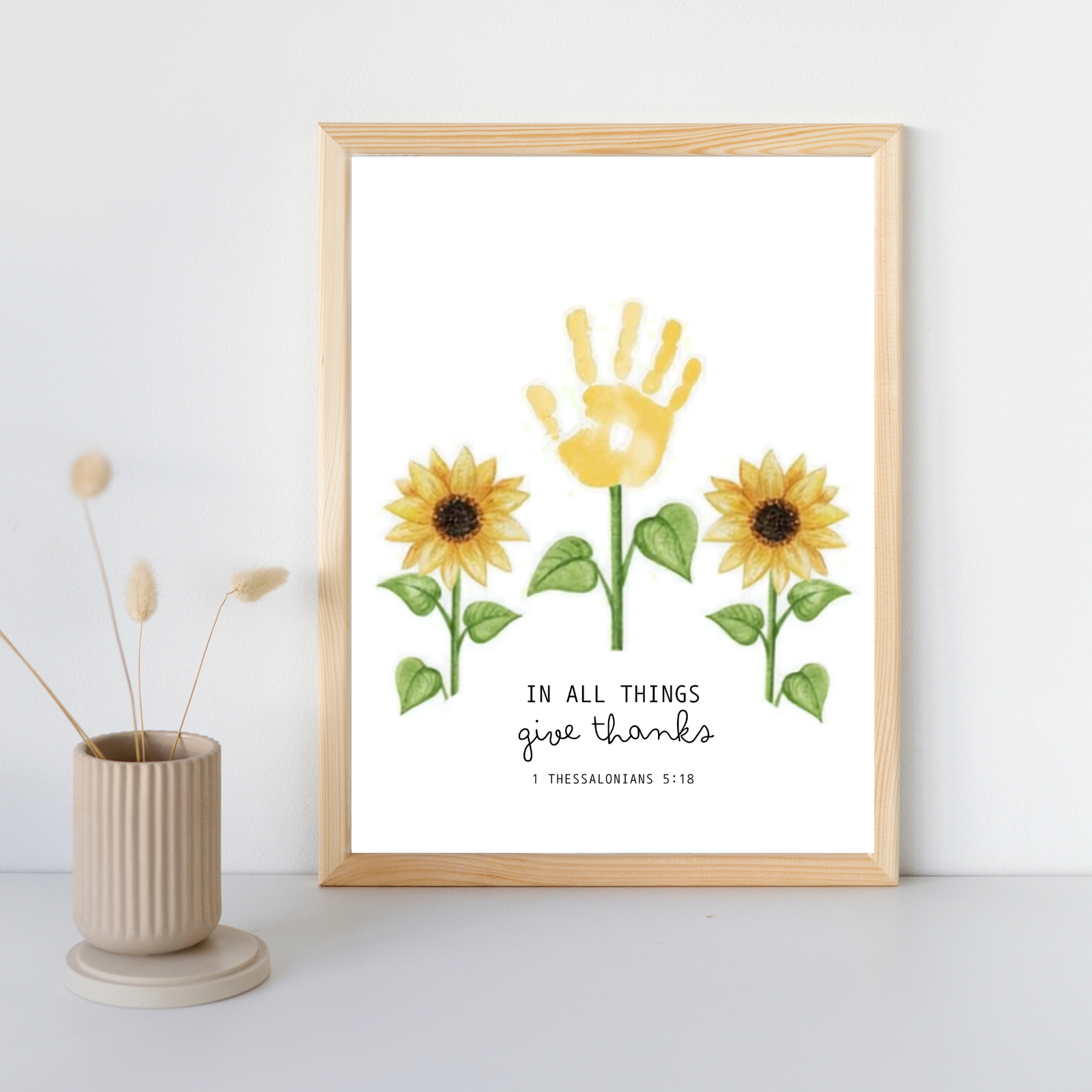 Personalized Sunflower Handprint Art