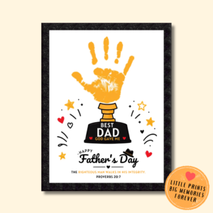 Personalized Dad’s Trophy Gift Handprint Art