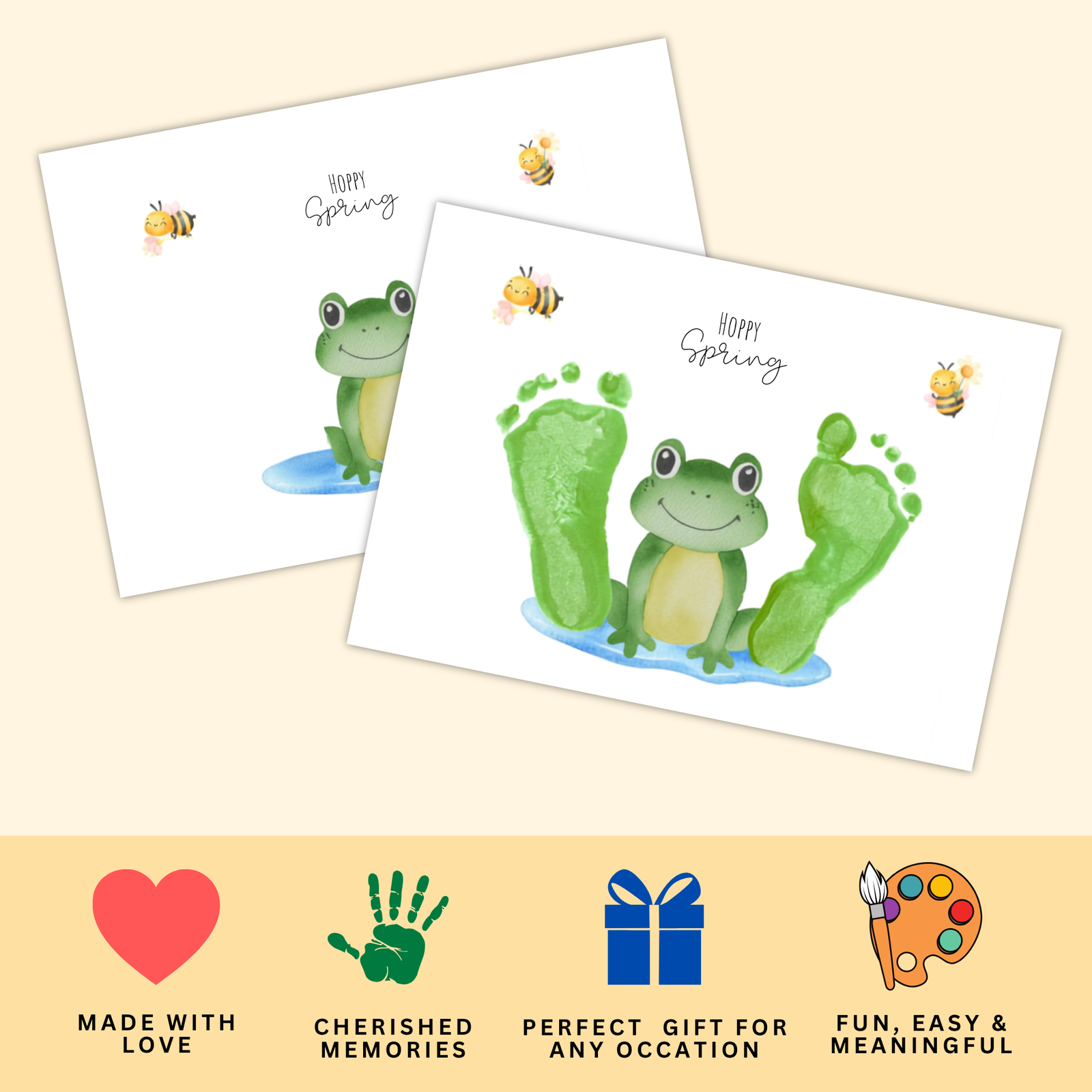Personalized My Cute Frog Footprint Art