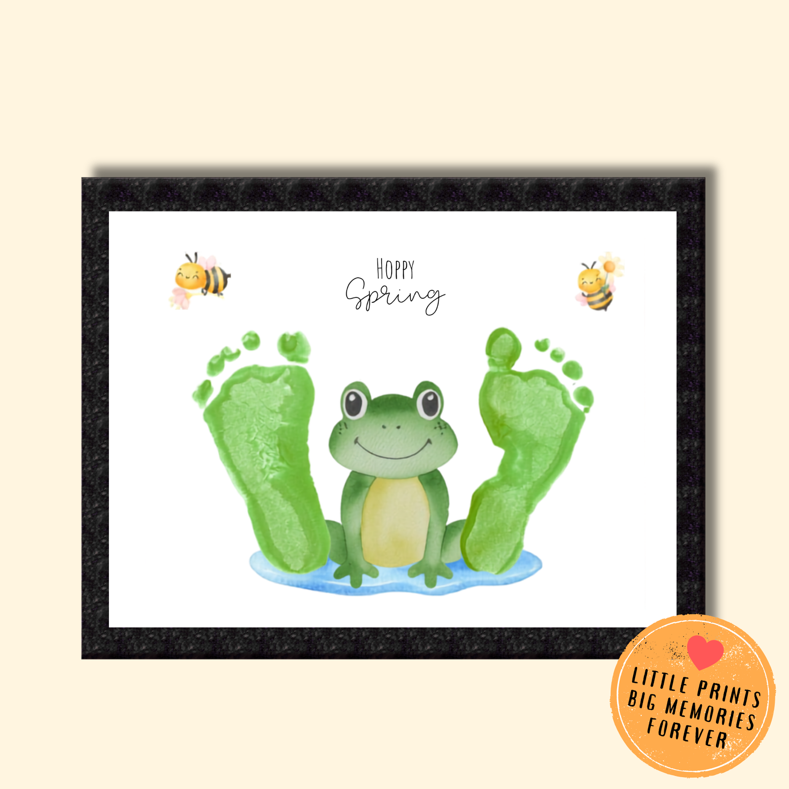 Personalized My Cute Frog Footprint Art