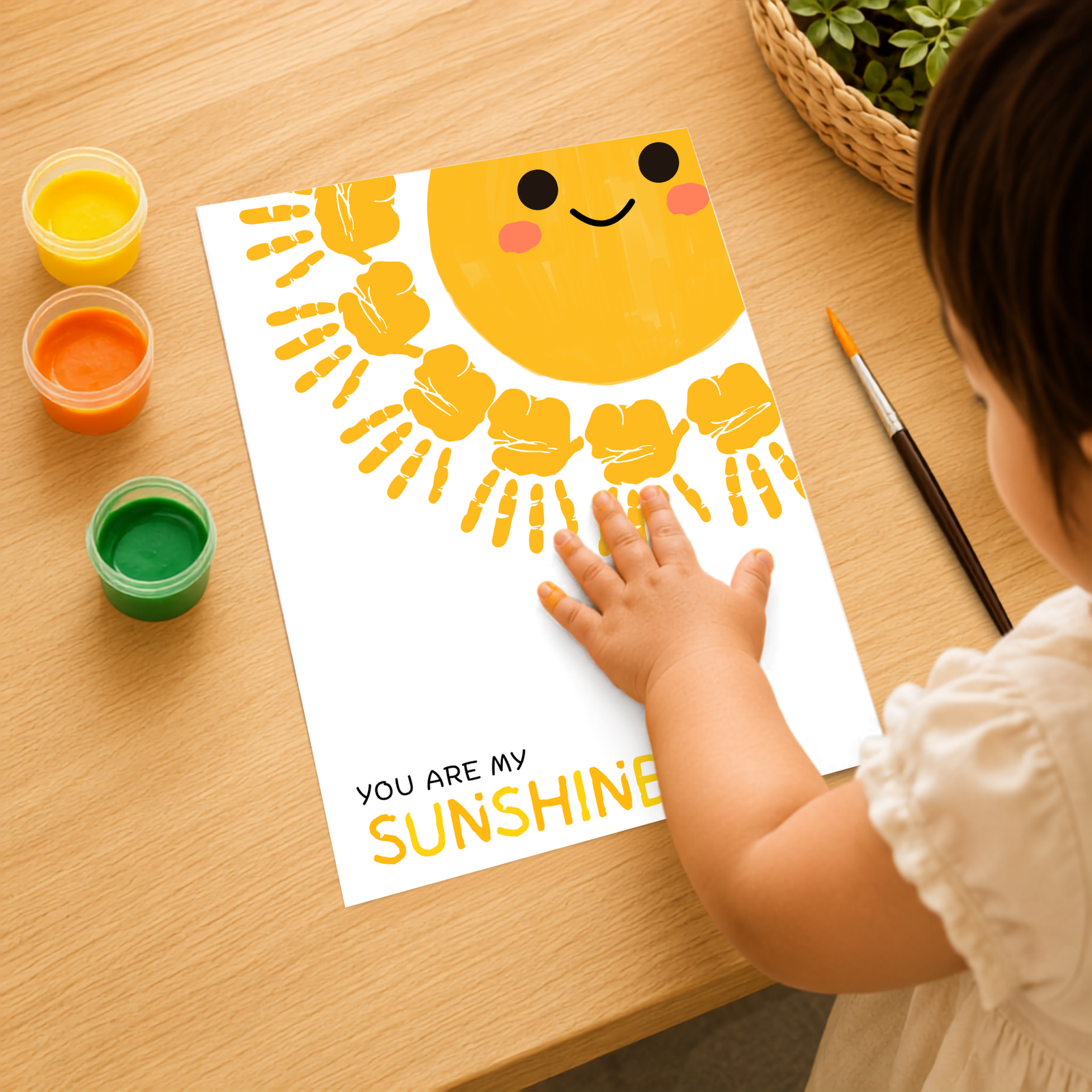 Personalized Smiling Sunshine Handprint Art