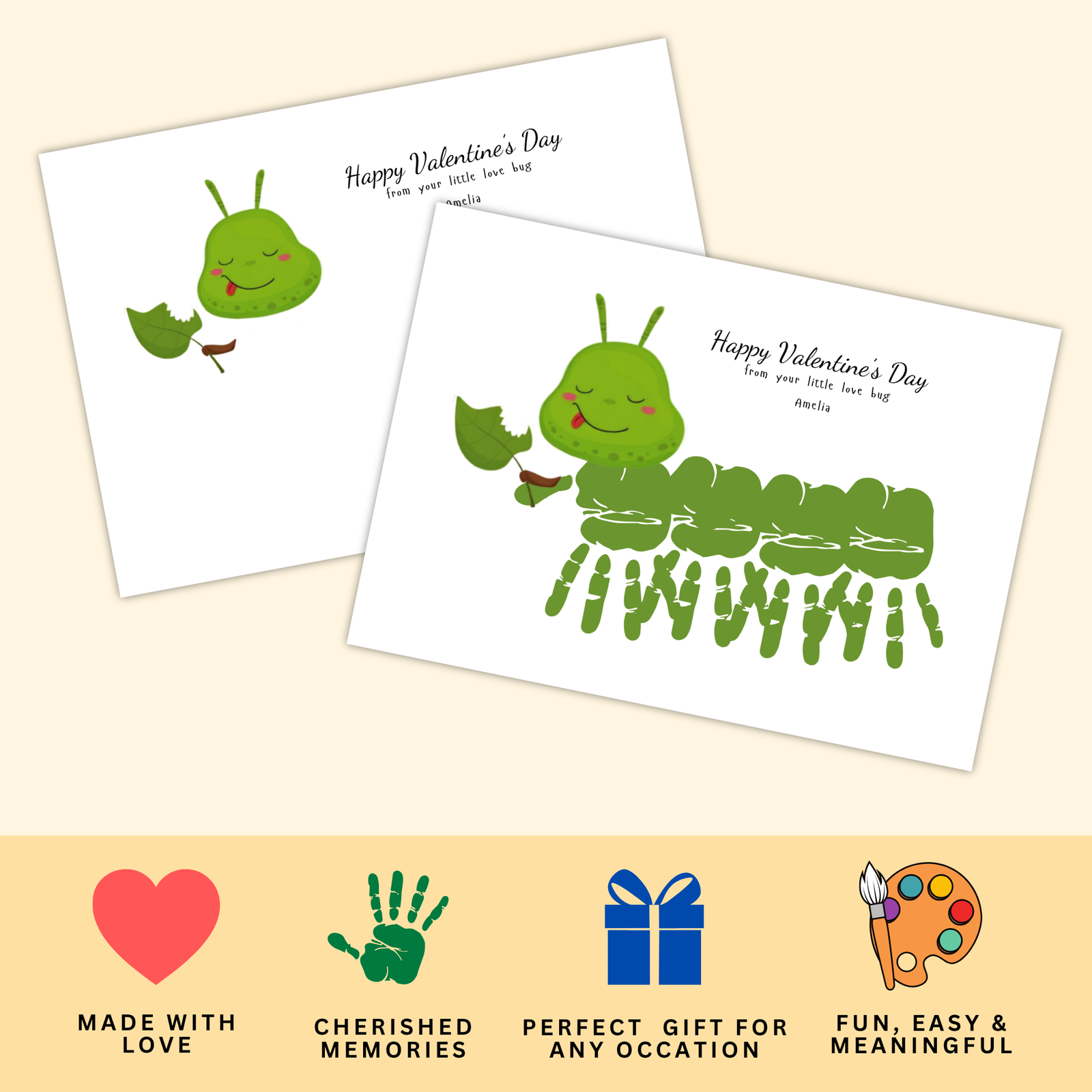 Personalized My Cute Caterpillar Handprint Art