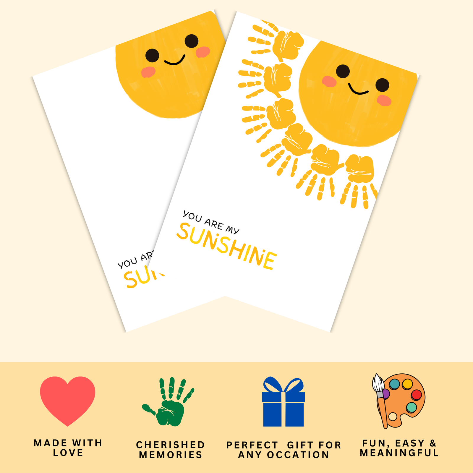 Personalized Smiling Sunshine Handprint Art