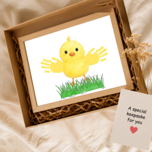 Personalized Dancing Chick Handprint Art