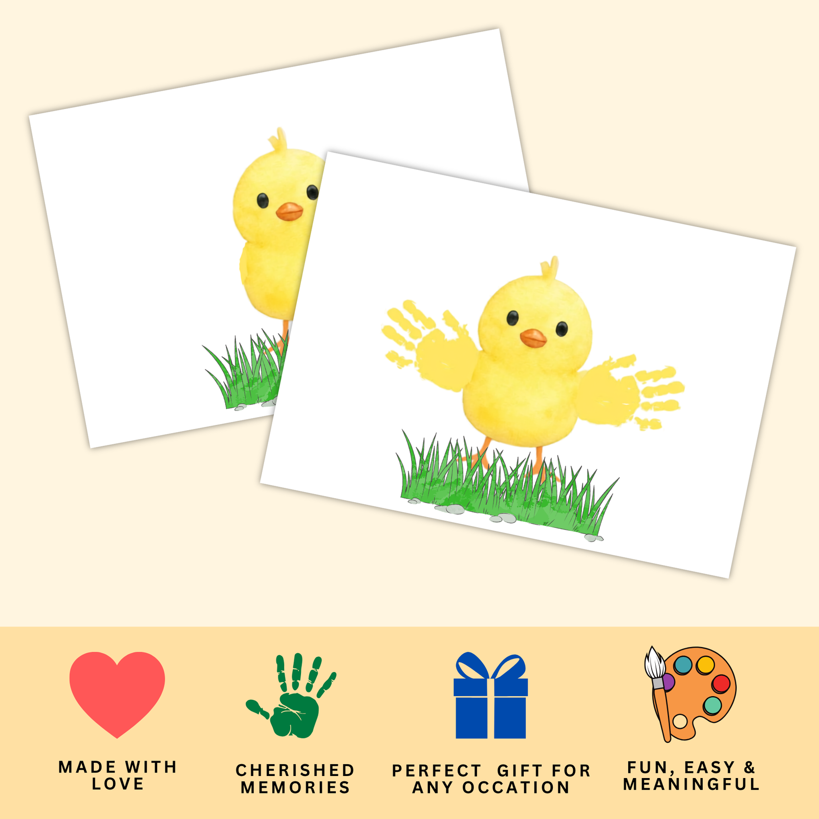 Personalized Dancing Chick Handprint Art