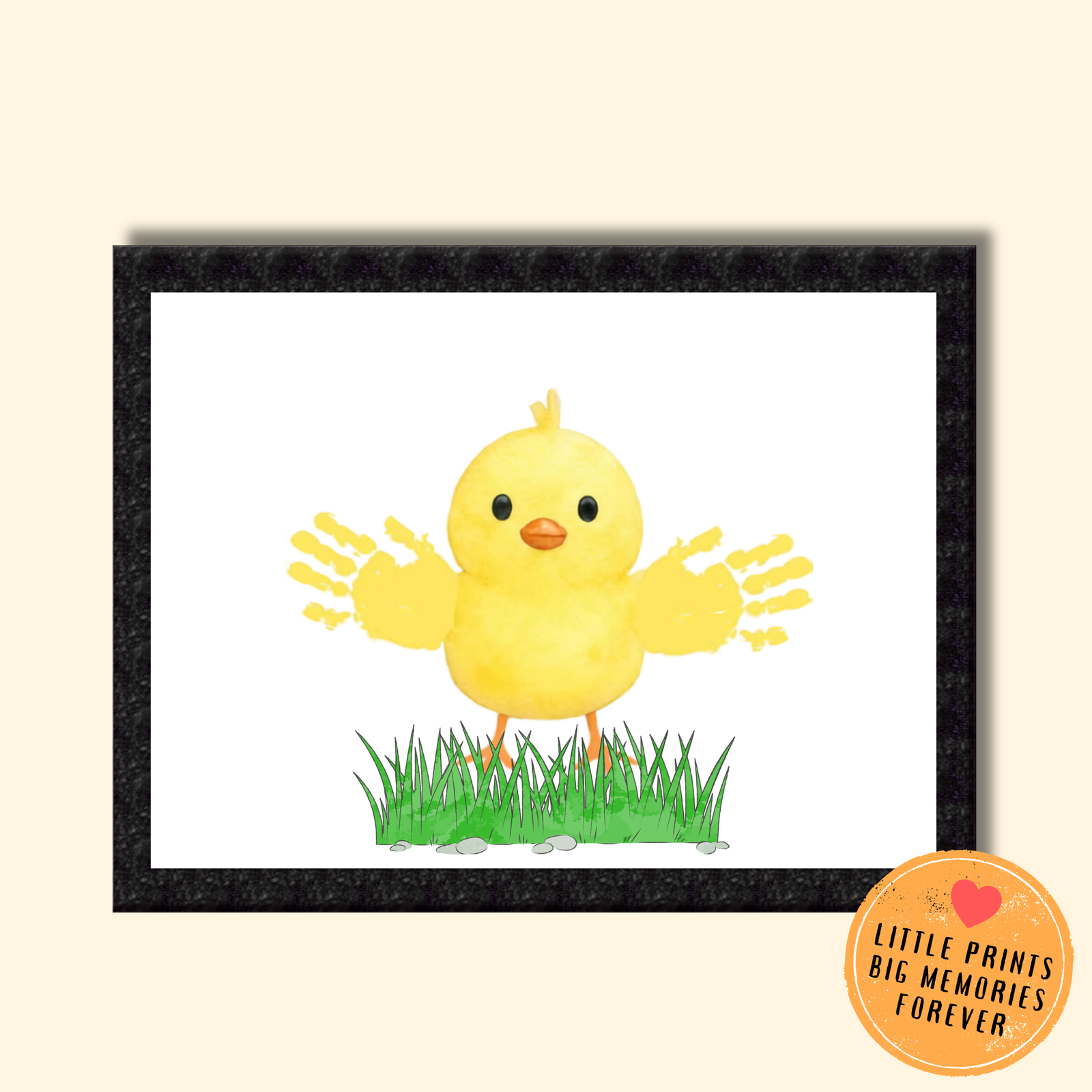 Personalized Dancing Chick Handprint Art