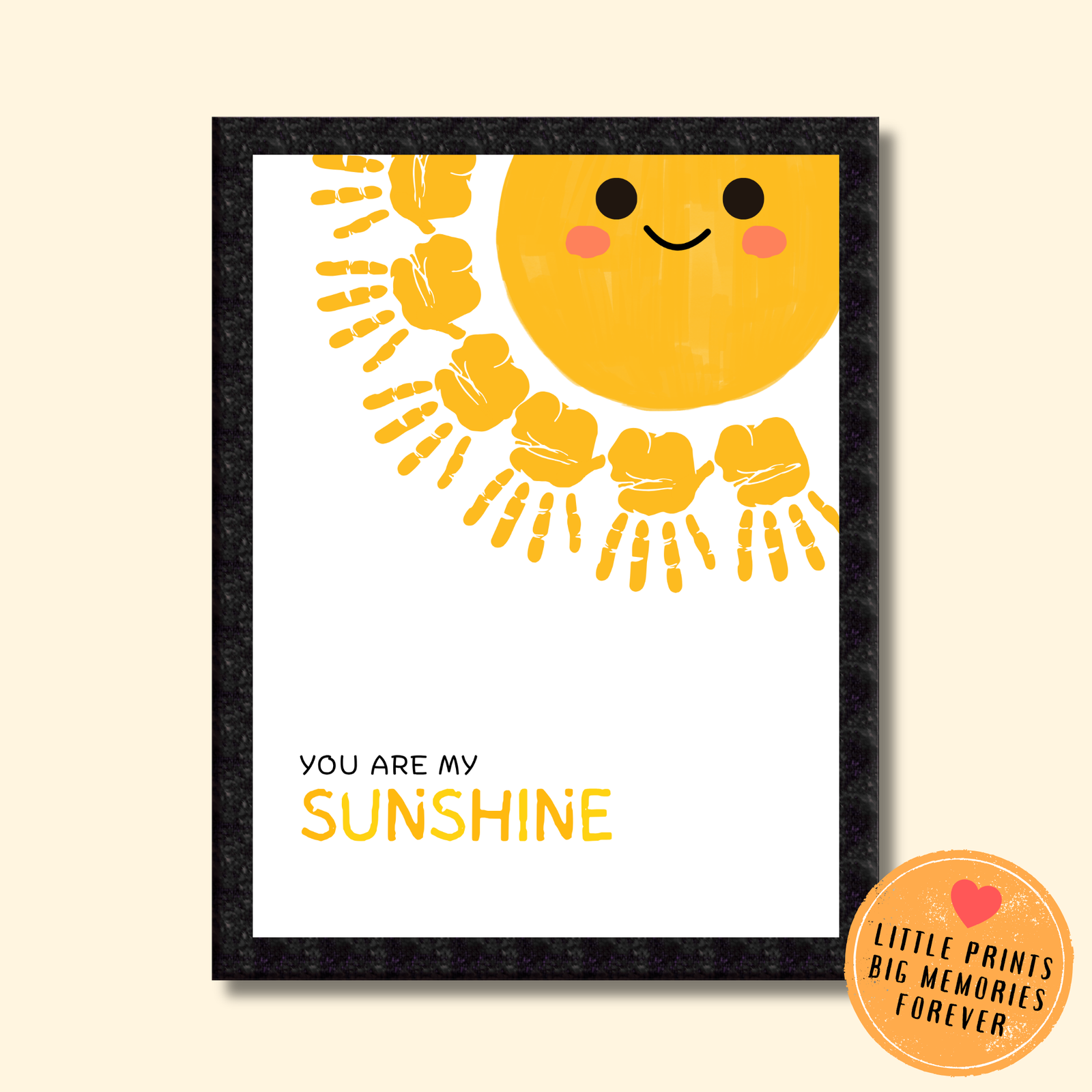 Personalized Smiling Sunshine Handprint Art